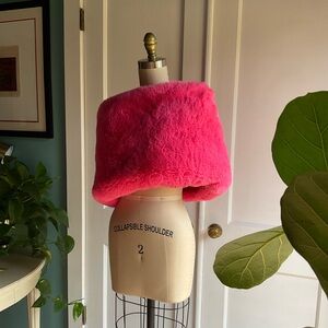 Maeve Anthropologie Hot Pink Faux Fur Tube Scarf/Shawl